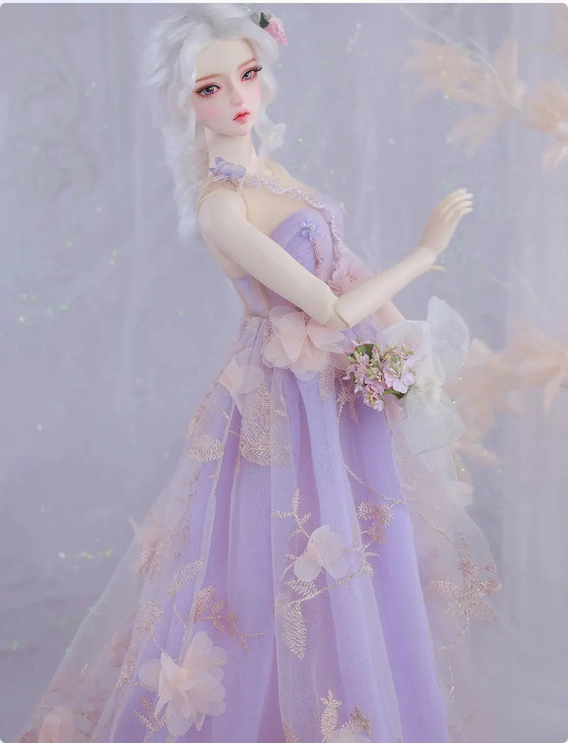 Shuga Fairy BJD Qing 1/3 | Resin SD Doll | 61.5cm Fairyland Doll | Purple Color Gauze Skirt Fullset | Collectible Fashion Doll curiosity.collections