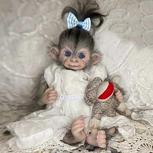 8-Inch Mini Baby Reborn Doll Kit - Anna Banana Cute Monkey | DIY Unfinished Doll Parts curiosity.collections