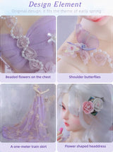 Shuga Fairy BJD Qing 1/3 | Resin SD Doll | 61.5cm Fairyland Doll | Purple Color Gauze Skirt Fullset | Collectible Fashion Doll curiosity.collections