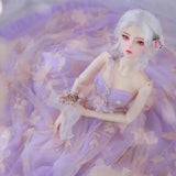 Shuga Fairy BJD Qing 1/3 | Resin SD Doll | 61.5cm Fairyland Doll | Purple Color Gauze Skirt Fullset | Collectible Fashion Doll curiosity.collections