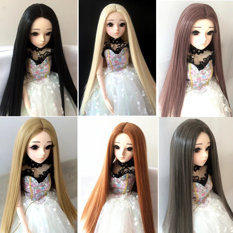 High Temperature Silk Wig for BJD Dolls (1/3, 1/4, 1/6 Scale) - Mid Length Long Straight Hair curiosity.collections