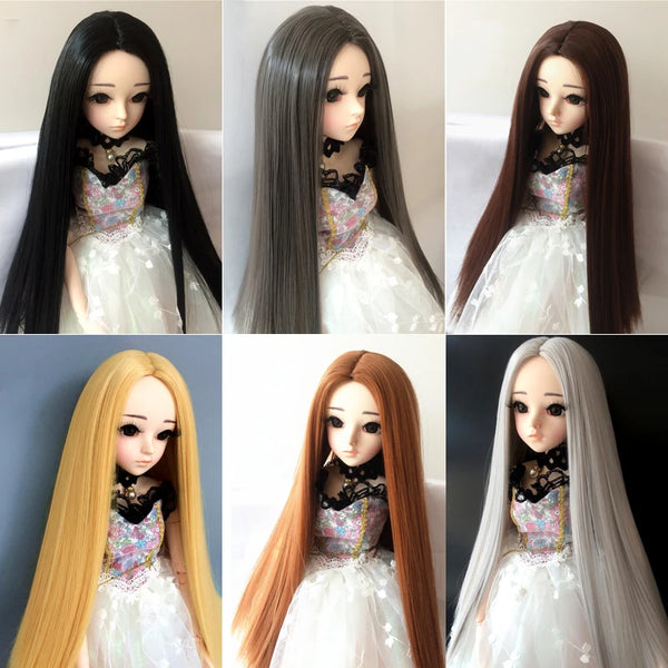 High Temperature Silk Wig for BJD Dolls (1/3, 1/4, 1/6 Scale) - Mid Length Long Straight Hair curiosity.collections