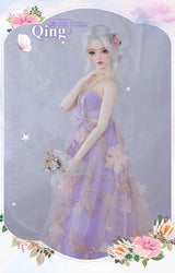 Shuga Fairy BJD Qing 1/3 | Resin SD Doll | 61.5cm Fairyland Doll | Purple Color Gauze Skirt Fullset | Collectible Fashion Doll curiosity.collections