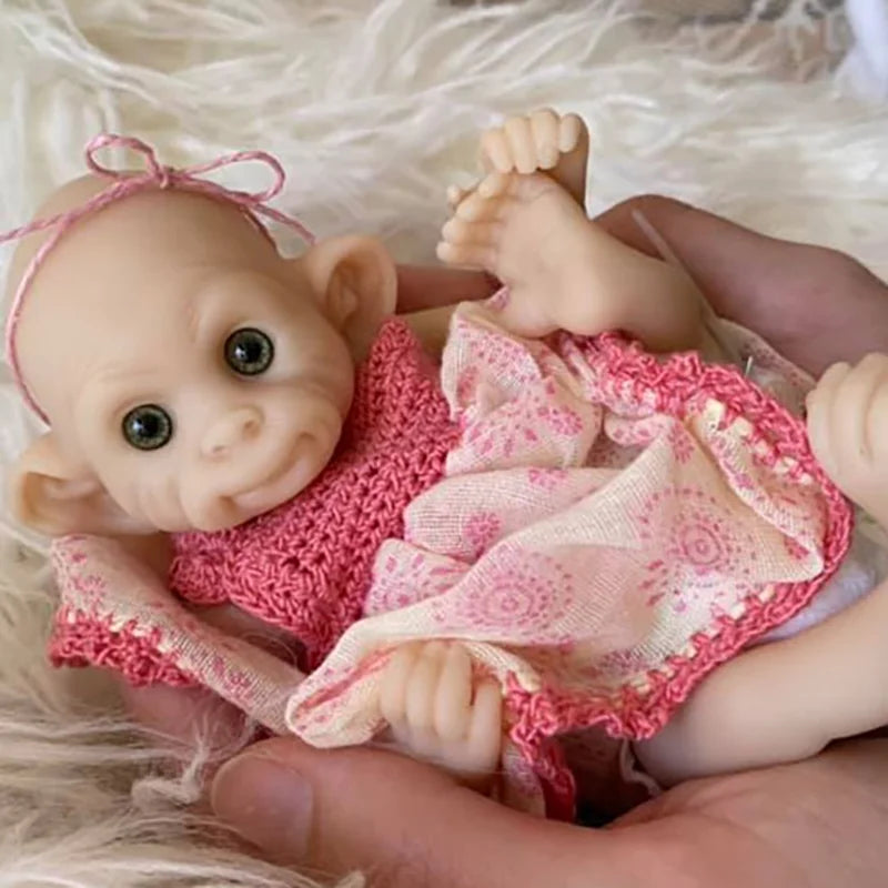 8-Inch Mini Baby Reborn Doll Kit - Anna Banana Cute Monkey | DIY Unfinished Doll Parts curiosity.collections