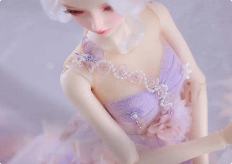 Shuga Fairy BJD Qing 1/3 | Resin SD Doll | 61.5cm Fairyland Doll | Purple Color Gauze Skirt Fullset | Collectible Fashion Doll curiosity.collections