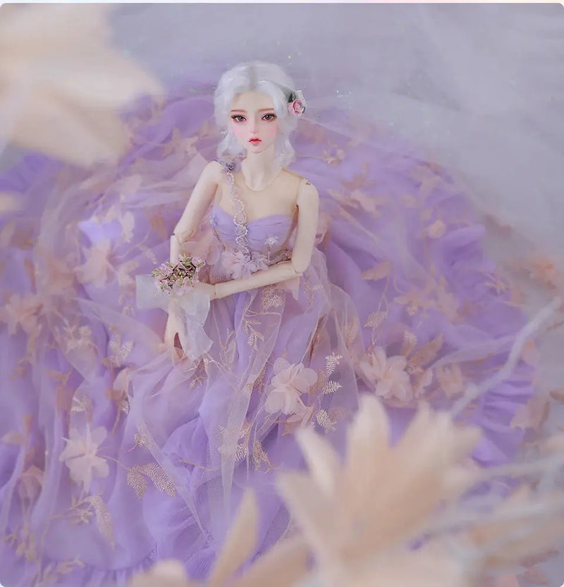 Shuga Fairy BJD Qing 1/3 | Resin SD Doll | 61.5cm Fairyland Doll | Purple Color Gauze Skirt Fullset | Collectible Fashion Doll curiosity.collections