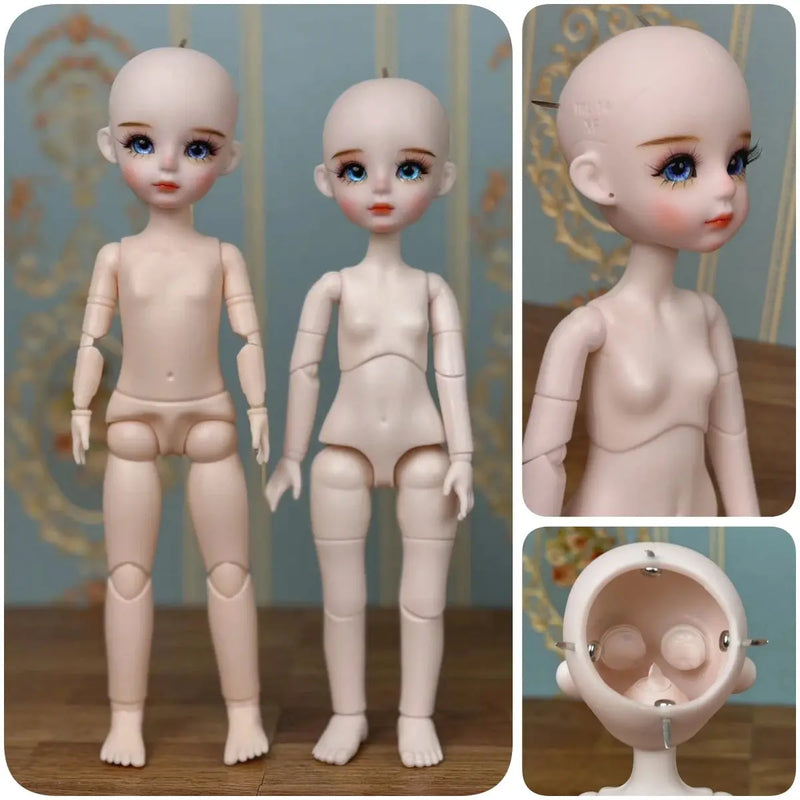 New Cute 30cm Doll Head 1/6 BJD Doll DIY Practice Makeup Whole Doll | Toy Gift for Children and Girls | Open Head Can Change Eyes curiosity.collections