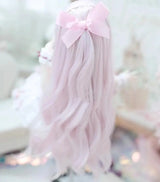 Handmade BJD/SD Doll Accessory – Black, White, Pink Bow Braid Wig for 1/3 Scale Dolls | Stylish Custom Wig curiosity.collections