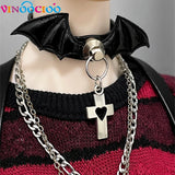 Devil Wing Choker Necklace for BJD Dolls (1/6, 1/4, 1/3 Scale) - Leather Leadrope Accessories curiosity.collections