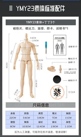 New YMY23/25 Male Body Joint Doll DIY | 22cm/23.5cm Body for Blyth, GSC Head, 0B22, 0B23, 0B24 BJD Doll Accessories curiosity.collections