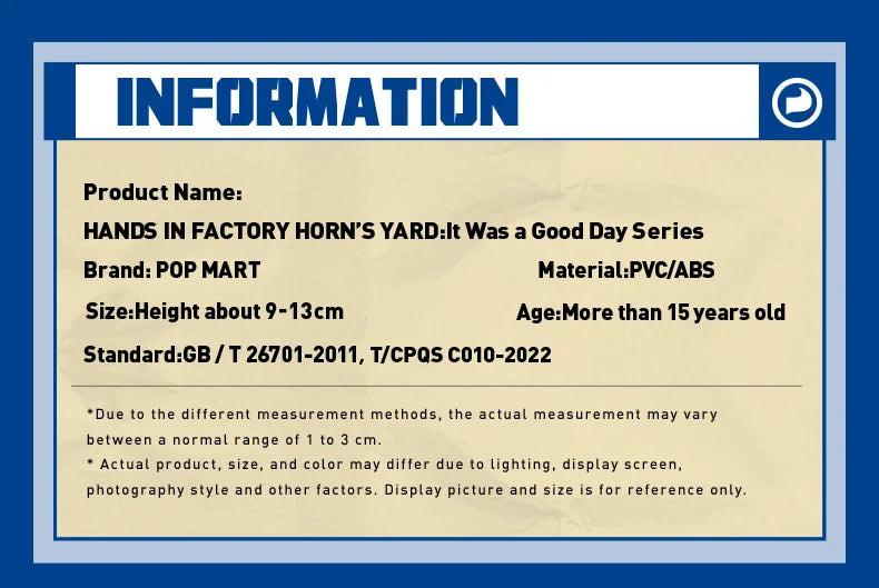 POPMART Hands in Factory Horn's Yard Mystery Box - Kawaii Surprise Blind Box Collectible Figure curiosity.collections