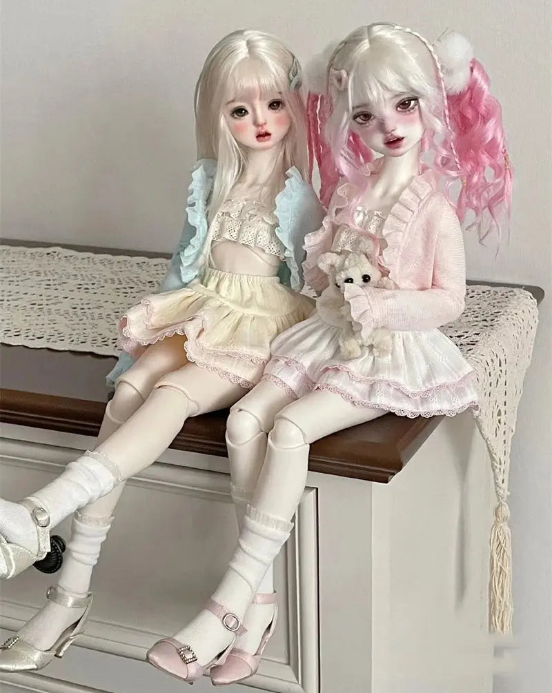 3-Piece 1/4 BJD Doll Summer Outfit | Sweet Cardigan, Suspender, Skirt Set | DIY Doll Clothes for Action Figures curiosity.collections