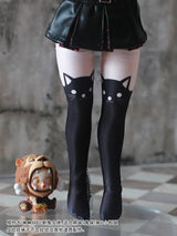 1/3 1/4 BJD Doll Retro Black Cat & Rabbit Over Knee Socks - Cute Print Doll Accessories curiosity.collections