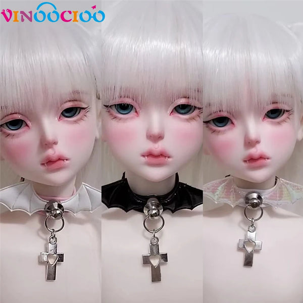 Devil Wing Choker Necklace for BJD Dolls (1/6, 1/4, 1/3 Scale) - Leather Leadrope Accessories curiosity.collections