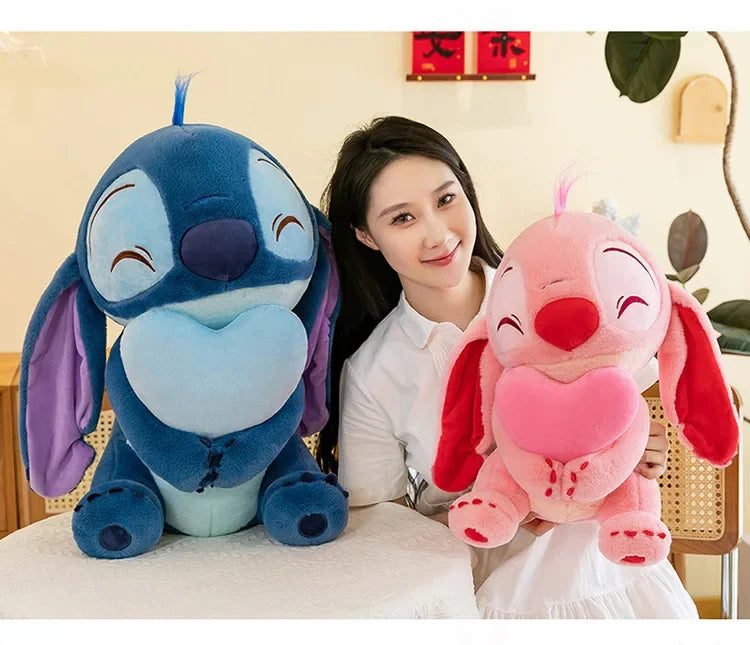 Disney Kawaii Lilo and Stitch Plush Toy | Pink Cherry Blossom Anime Stuffed Plushie, Soft Gift for Kids curiosity.collections