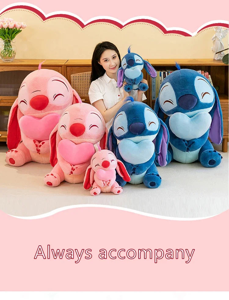 Disney Kawaii Lilo and Stitch Plush Toy | Pink Cherry Blossom Anime Stuffed Plushie, Soft Gift for Kids curiosity.collections