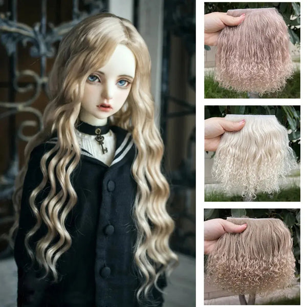 Wholesale Sheepskin Wool Mongolia Fur Fabric | Curly Hair for Toys & Dolls | Hair Extensions & Wigs for BJD, SD, Blyth Dolls curiosity.collections