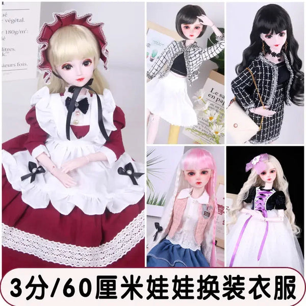 60cm BJD Maid Lolita Dress | Complete Outfit Set for 1/3 BJD Dolls (No Shoes) curiosity.collections