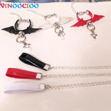 Devil Wing Choker Necklace for BJD Dolls (1/6, 1/4, 1/3 Scale) - Leather Leadrope Accessories curiosity.collections