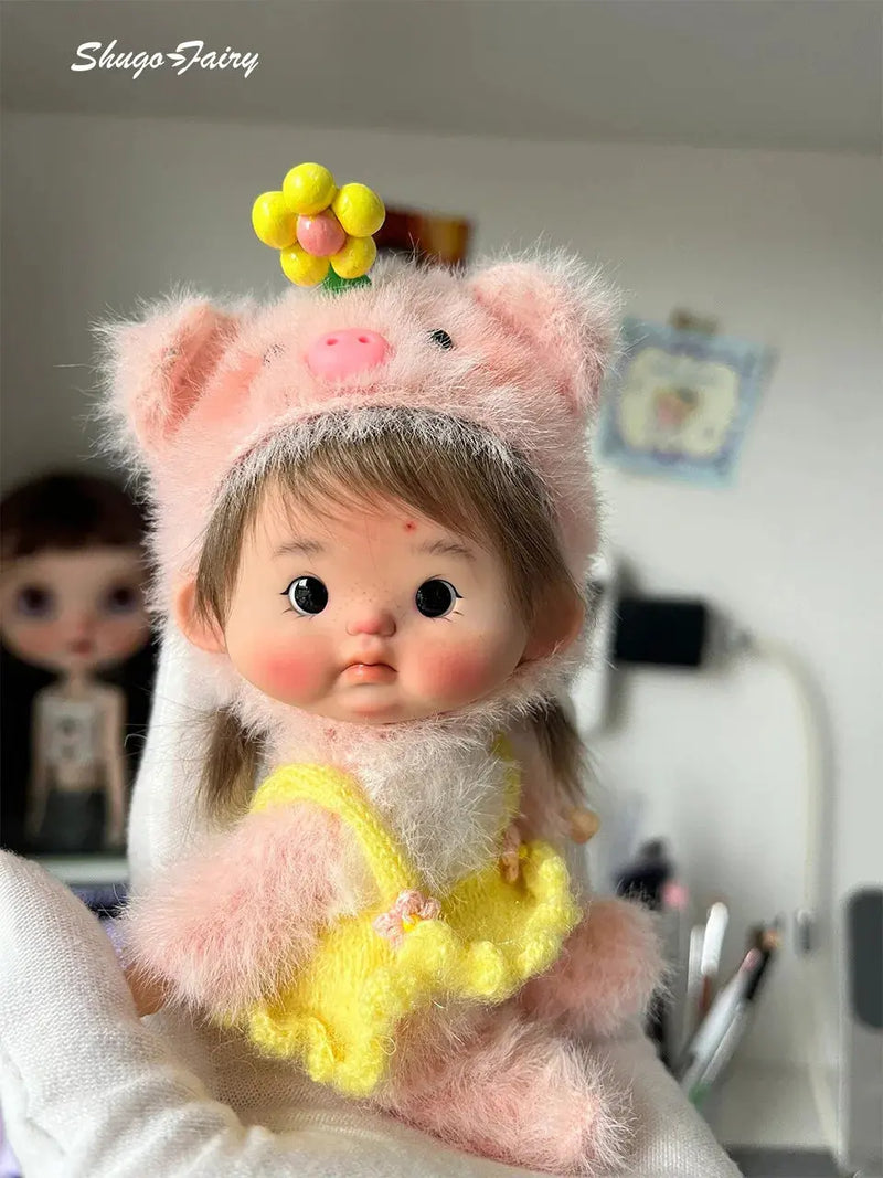 XiaoPangpi BJD Doll 1/11 XiaoCong1 OB11 Blythe Qbaby Reborn – Super Cute Big Head Figure Ball Jointed Doll by ShugaFairy curiosity.collections