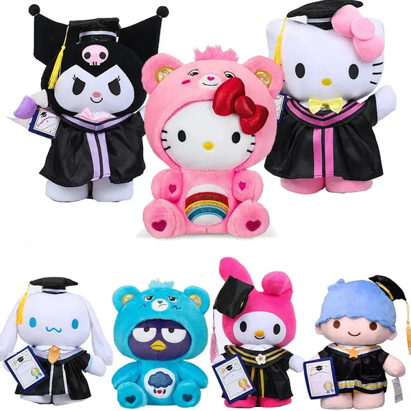 Sanrio Anime Plush Toys 35/25cm – Cinnamoroll, My Melody, Kuromi, Hello Kitty Graduation Plushie | Kawaii Soft Stuffed Dolls for Girls curiosity.collections