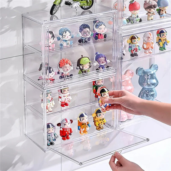 Three Layer Acrylic Display Rack - Dustproof Ladder for Handmade Anime Car Models, Blind Boxes, Jewellery Storage curiosity.collections