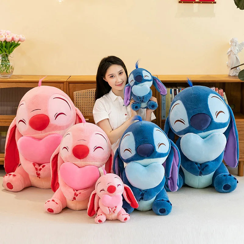 Disney Kawaii Lilo and Stitch Plush Toy | Pink Cherry Blossom Anime Stuffed Plushie, Soft Gift for Kids curiosity.collections