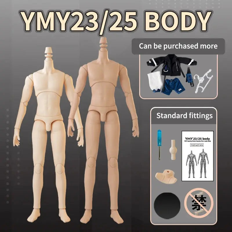 New YMY23/25 Male Body Joint Doll DIY | 22cm/23.5cm Body for Blyth, GSC Head, 0B22, 0B23, 0B24 BJD Doll Accessories curiosity.collections