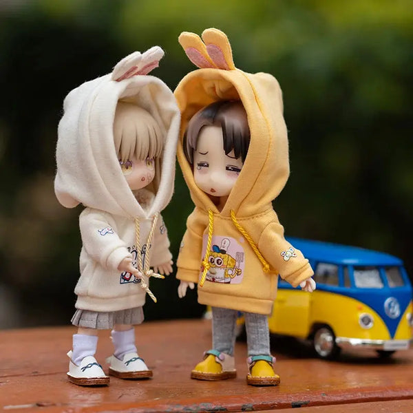 Suki OB11 Rabbit Ear Hooded Sweater – Cartoon Clothes for Penny, GSC, Nendoroids, Molly, Obitsu11, 1/12 BJD Doll curiosity.collections