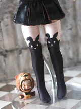 1/3 1/4 BJD Doll Retro Black Cat & Rabbit Over Knee Socks - Cute Print Doll Accessories curiosity.collections