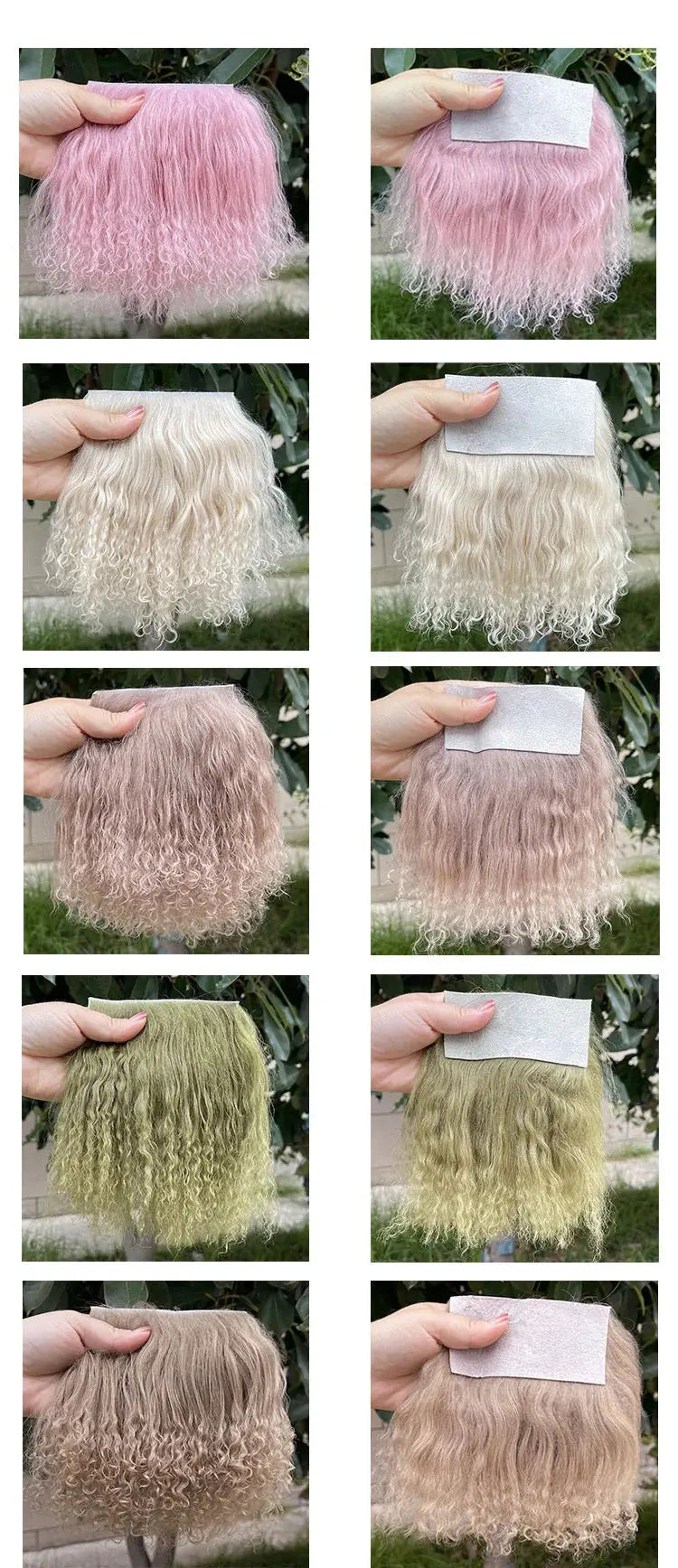 Wholesale Sheepskin Wool Mongolia Fur Fabric | Curly Hair for Toys & Dolls | Hair Extensions & Wigs for BJD, SD, Blyth Dolls curiosity.collections