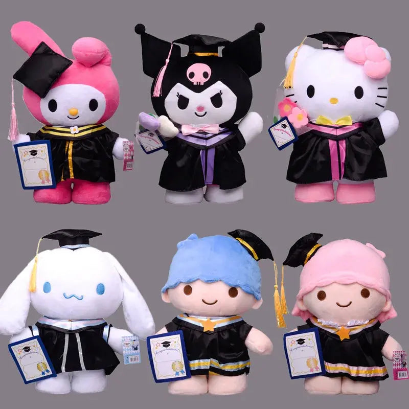 Sanrio Anime Plush Toys 35/25cm – Cinnamoroll, My Melody, Kuromi, Hello Kitty Graduation Plushie | Kawaii Soft Stuffed Dolls for Girls curiosity.collections